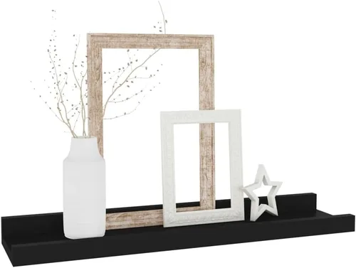 Vista 4 de Estantes de oficina, estantes de baño, estantes de almacenamiento, 4 piezas, color negro, 15.7 x 3.5 x 1.2 pulgadas, adecuados para decoración