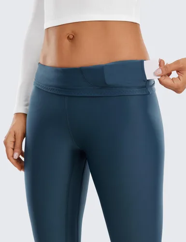Vista 3 de CRZ YOGA Leggings térmicos con forro polar para mujer de 28 pulgadas, pantalones de senderismo cálidos para invierno, pantalones de yoga de cintura