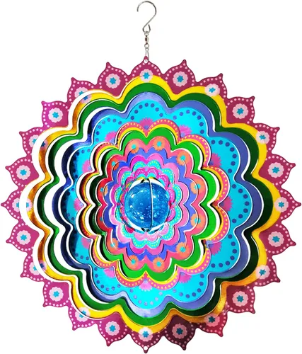 Vista 10 de FONMY - Molinillo de viento de acero inoxidable, regalo para decoración de jardín, interiores y exteriores, manualidades, adornos de 6 pulgadas Mds02