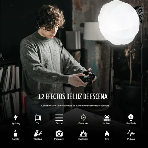 Vista 5 de GVM - Luz de video LED SD80S de 80 W con linterna Softbox y kit de soporte para trípode, luz de estudio de montaje Bowens de 5600 K, iluminación