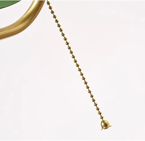 Vista 2 de Brass Desktop Table Lamp Retro Style Desk Lamp/Bankers Lamp/Office with Green Glass Shade Pull Switch and Solid Base