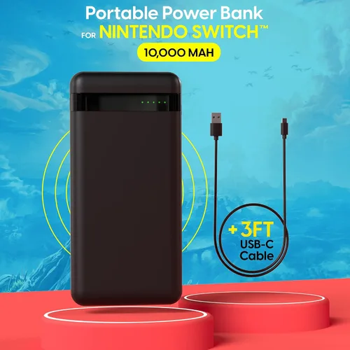 Vista 2 de TALK WORKS Power Bank Compatible with Nintendo Switch - Portable Charger Power Battery Pack with USB Ports LED Battery Indicator - Easy-to-Carry