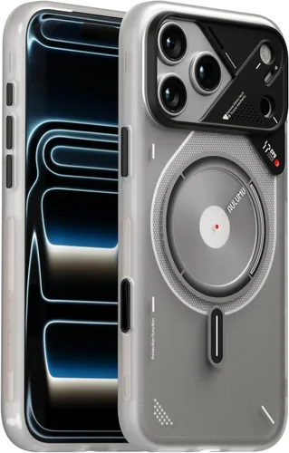 Vista 8 de Aulumu A17 Funda Magnética Térmica para iPhone 17 Pro CoolHyper con Control de Cámara Tecnología IMD Compatible con Magsafe Toque gris
