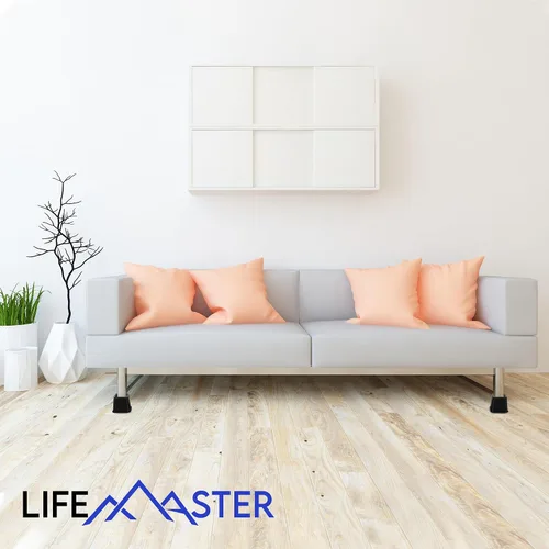 Vista 7 de Lifemaster Juego de elevadores para muebles, 4 piezas, diseño antideslizante, se adapta a cama, silla, mesa, sofá, escritorio y sofás, color negro