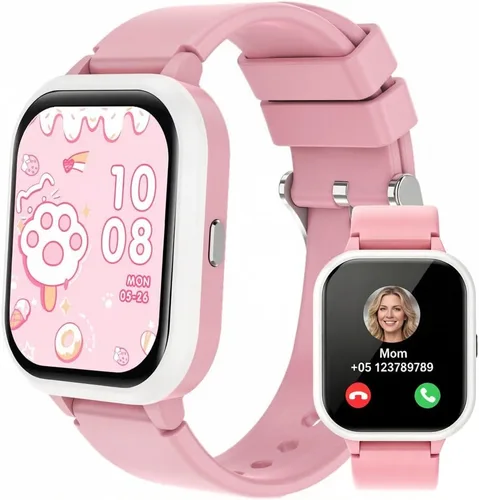 Vista 10 de Reloj inteligente para adolescentes y niños, 1.8 pulgadas IP68 para niños y niñas, seguimiento de actividad física, uso dual independiente