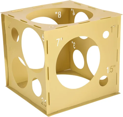 Vista 11 de Pllieay Medidor de globos de 2 a 10 pulgadas, caja de cubo medidor de globos de plástico plegable para decoración de globos, arcos de globos