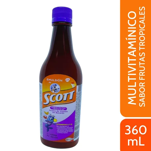 Vista 2 de Emulsion de Scott Frutas Tropicales (fruta tropical) (12.2 fl oz)