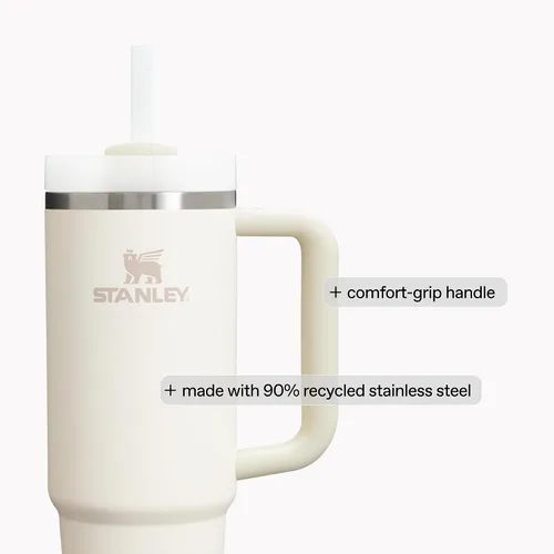 Vista 6 de Stanley Quencher H2.0- Vaso de acero inoxidable con asa, pajilla y tapa FlowState giratoria de 3 posiciones; aislamiento térmico, sin BPA; apto
