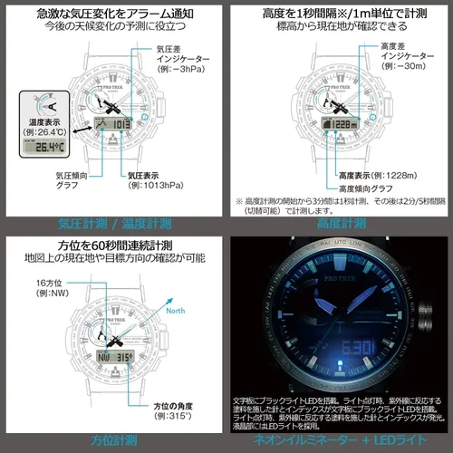 Vista 2 de Casio PRO Trek PRW-60FC-1AJF - Reloj solar de radio productos originales japoneses