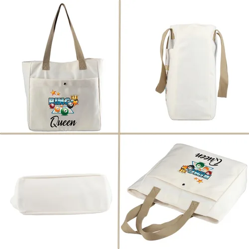 Vista 6 de MBMSO Bingo Queen Tote Bag - Bolso grande para amantes del bingo