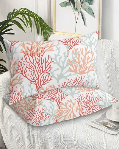 Vista 17 de DecorLovee Juego de 2 fundas de almohada de playa de verano, tamaño estándar, material de microfibra, oceánico, costero, aguamarina, beige, funda