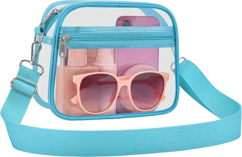 Vista 16 de COK Bolsa transparente para eventos de estadio, bolsas cruzadas para mujeres y hombres, bolso transparente para conciertos y festivales