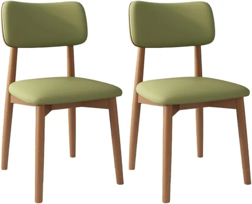Vista 44 de YVYKFZD Solid Wood Dining Chairs, Kitchen Chairs Set with Curved Backrest, Leather Upholstered Dining Room Chair, Armless Living Room Chair, for