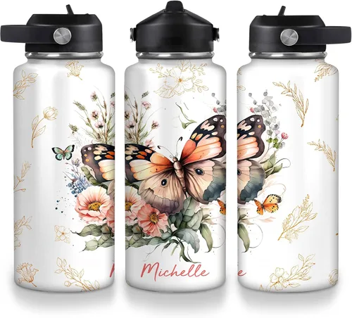 Vista 7 de Hyturtle Botella de agua de acero inoxidable con animales personalizados 19032025 D2 (abeja)
