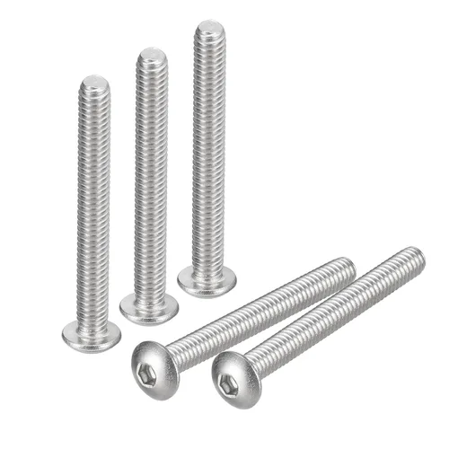 Vista 9 de Uxcell tornillos de cabeza de botón #8-32x1, 20 unidades, pernos hexagonales de acero inoxidable 304, tornillos de rosca completa con cabeza