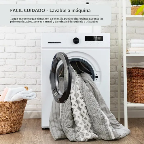 Vista 7 de INK+IVY Edredón para cama tamaño Queen, chenilla con mechones, juego de edredón de algodón transpirable Queen, edredón bohemio moderno para todas