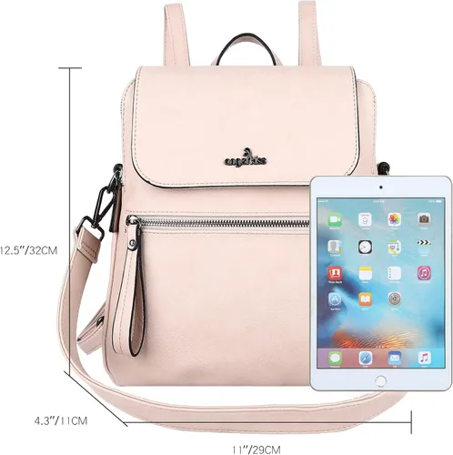 Vista 4 de Angel Kiss Backpack Purse for Women Casual Fashion Vegan Leather Shoulder Bag Ladies Zipper Magnetic Flap Backpack