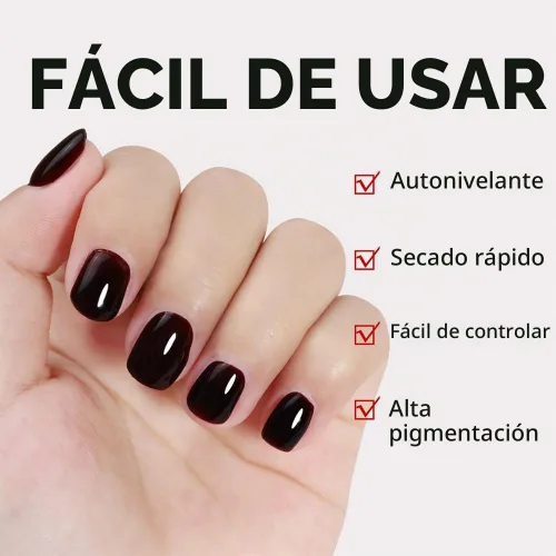 Vista 3 de Kit de Gel Constructor Gel Base de Goma Esmalte de Uñas, 15ml*2pcs (0.51 fl oz x 2 piezas) Para Engrosamiento de Uñas, Extensión de Fortalecimiento
