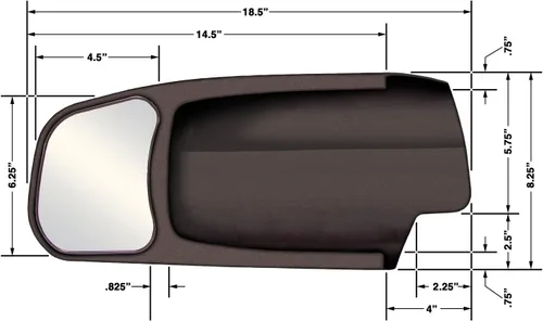 Vista 2 de Cipa 11402 Dodge Passenger Side Espejo de remolque personalizado