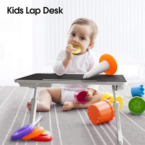 Vista 7 de Escritorio para computadora portátil para cama, escritorio de regazo ajustable, bandejas para comer y escribir, soporte portátil para computadora