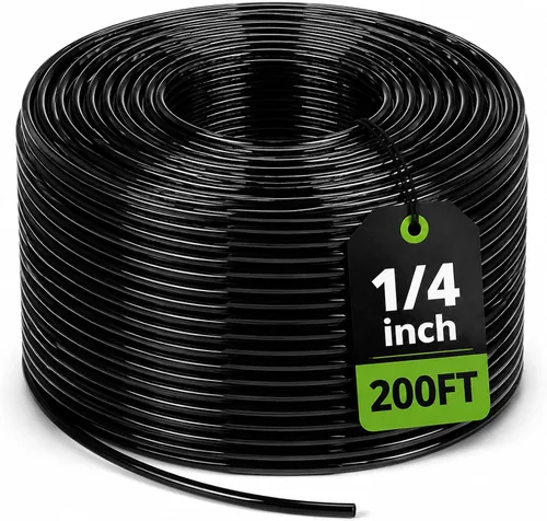 Vista 9 de Bonviee Tubo de riego de 1/2 pulgada con 4 paquetes de conectores de 6 vías, tubo de riego por goteo de 50 pies ideal para sistema de riego