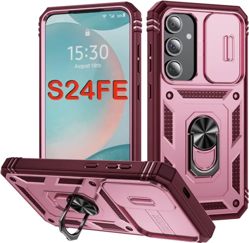 Vista 215 de PASNEW Funda militar para iPhone 13 Pro Max, cubierta de cámara deslizante y soporte de anillo de metal de 360°, carcasa rígida multicapa resistente