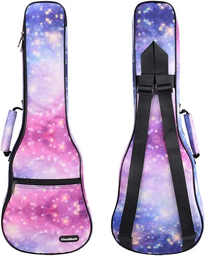 Vista 9 de CloudMusic Estuche para Ukulele Bolsa de Concierto Mochila Acolchada Para Concierto de 23 Pulgadas (Concierto, Fantasía Floral) Padded, Backpack