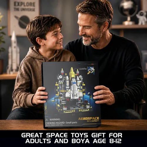 Vista 8 de Space Shuttle Launch Model Building Block Set for Boys Age 8-12