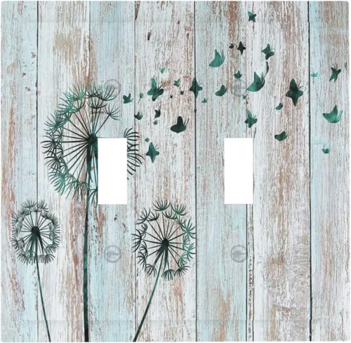 Vista 130 de William Morris Floral Boho Azul Medianoche Azul Bohemio Flor 1 Banda Dúplex Cubierta de Salida Decorativa Receptáculo Único Interruptor Eléctrico