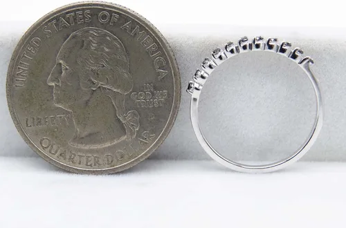 Vista 4 de Dazzlingrock Collection Anillo apilable de plata de ley para mujer, 0.12 quilates (ctw)