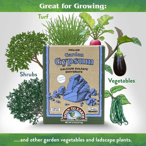 Vista 3 de Down To Earth All Natural Fertilizers Yeso Orgánico de Jardín Perlado - Sulfato de Calcio Afloja el Suelo Arcilloso Grado Greens Minigránulos, 5 lb