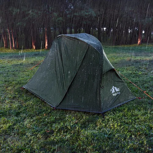 Vista 6 de Night Cat Combo de tienda de cuna para 1 persona: tienda fuera del suelo para acampar con vestíbulo impermeable