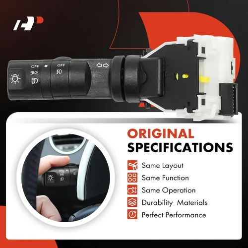 Vista 6 de Interruptor de señal de giro A-Premium, interruptor de faro y luz antiniebla Compatible con vehículos Nissan, Infiniti, Frontier 2007-2015, Sentra