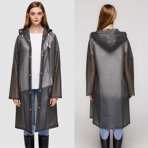 Vista 3 de UNIQUEBELLA EVA Raincoat Waterproof Rain Poncho Reusable Unisex for Women Long Rain Cape