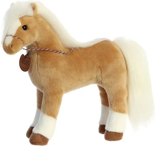 Vista 6 de Aurora Exquisito animal de peluche Breyer Morgan - Detalles realistas - Juego imaginativo - Marrón 13 pulgadas