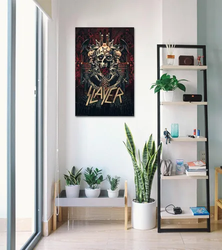 Vista 4 de Slayer - Póster musical (Skullgram, calavera y pentagrama) (tamaño: 24 x 36 pulgadas)