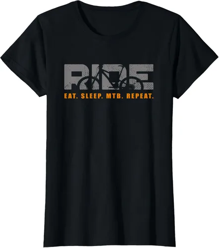 Vista 46 de Bicicleta de montaña - Camiseta MTB vintage Negro