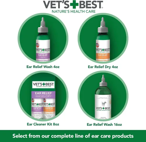 Vista 6 de Vet's Best Alivio para Oídos Secos para Perros, 4 oz Fight Dry Ears, Relieve Dry Discomfort & Odors, Supports Healthy Ears, Gentle Daily Cleansing