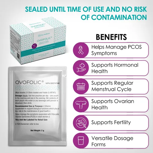 Vista 5 de Suplemento de inositol - Myo-inositol y D-Chiro Inositol Plus Folato Activo- Proporción ideal 40:1 - Equilibrio hormonal y apoyo ovárico saludable