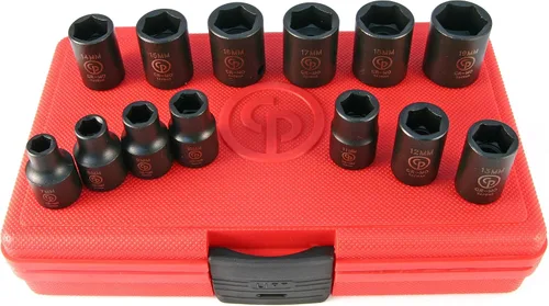 Vista 25 de Chicago Pneumatic SS814D - Unidad cuadrada de 1 pulgada, métrica profunda, 6 puntos, juego de llaves de impacto (4 piezas)