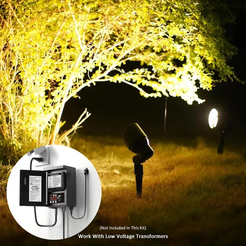 Vista 7 de Malibu 8301-9604-08 - Focos de bajo voltaje, iluminación de paisaje al aire libre, 20 W, 145 lúmenes, luz de inundación halógena 2800 K con pico