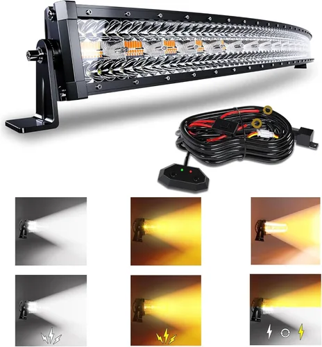 Vista 14 de [Usado] Barra de luz LED de 12 pulgadas y 72 W, luz estroboscópica blanca/ámbar con seis modos, luces antiniebla de conducción, haz de luz