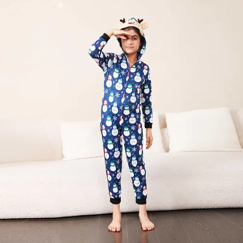 Vista 4 de CHUOAND Conjunto de pijama familiar de Navidad para parejas, ropa de dormir de Papá Noel para parejas