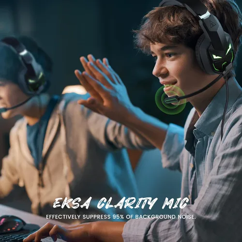 Vista 4 de EKSA Fenrir - Auriculares para juegos con micrófono, auriculares para juegos para PC, Xbox One, PS4, PC, PS5, dispositivos móviles, micrófono