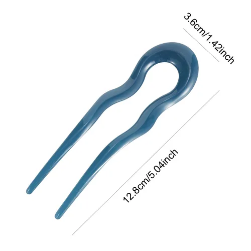 Vista 5 de Lawie Paquete de 7 horquillas de plástico para el cabello, palillos, horquillas para el cabello, palillos tallados huecos largos, pinzas