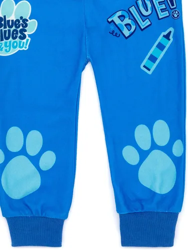 Vista 4 de Blue's Clues Y You Kids - Pijama de forro polar todo en uno para niños pequeños, pijama con estampado de cachorros Regalo de pijama