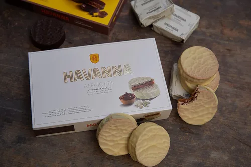 Vista 5 de Havanna Alfajores de chocolate blanco – Galletas rellenas de Dulce de Leche recubiertas de chocolate blanco suave – Auténticas golosinas argentinas