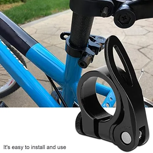 Vista 8 de VGEBY1 Abrazadera de tija de sillín de bicicleta, abrazadera de poste de asiento de liberación rápida de aleación de aluminio Quick Releas para tija