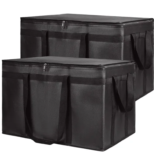 Vista 18 de Paquete de 1 bolsa aislada para entrega de alimentos con parte inferior dura, calentadores de alimentos comerciales XXXL para Uber Eats/Doordash