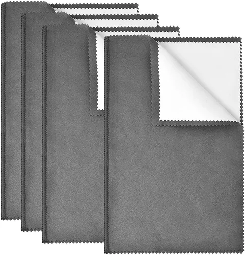 Vista 11 de SEVENWELL - Paño de pulido plateado, 2 paños de limpieza para joyas Tela de plata gris oscuro de 7.9 in